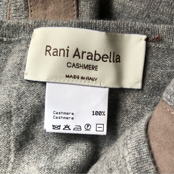 Rani Arabella Palermo Cashmere and suede blanket grey and tan 72 x 50 dry clean - Picture 4 of 6